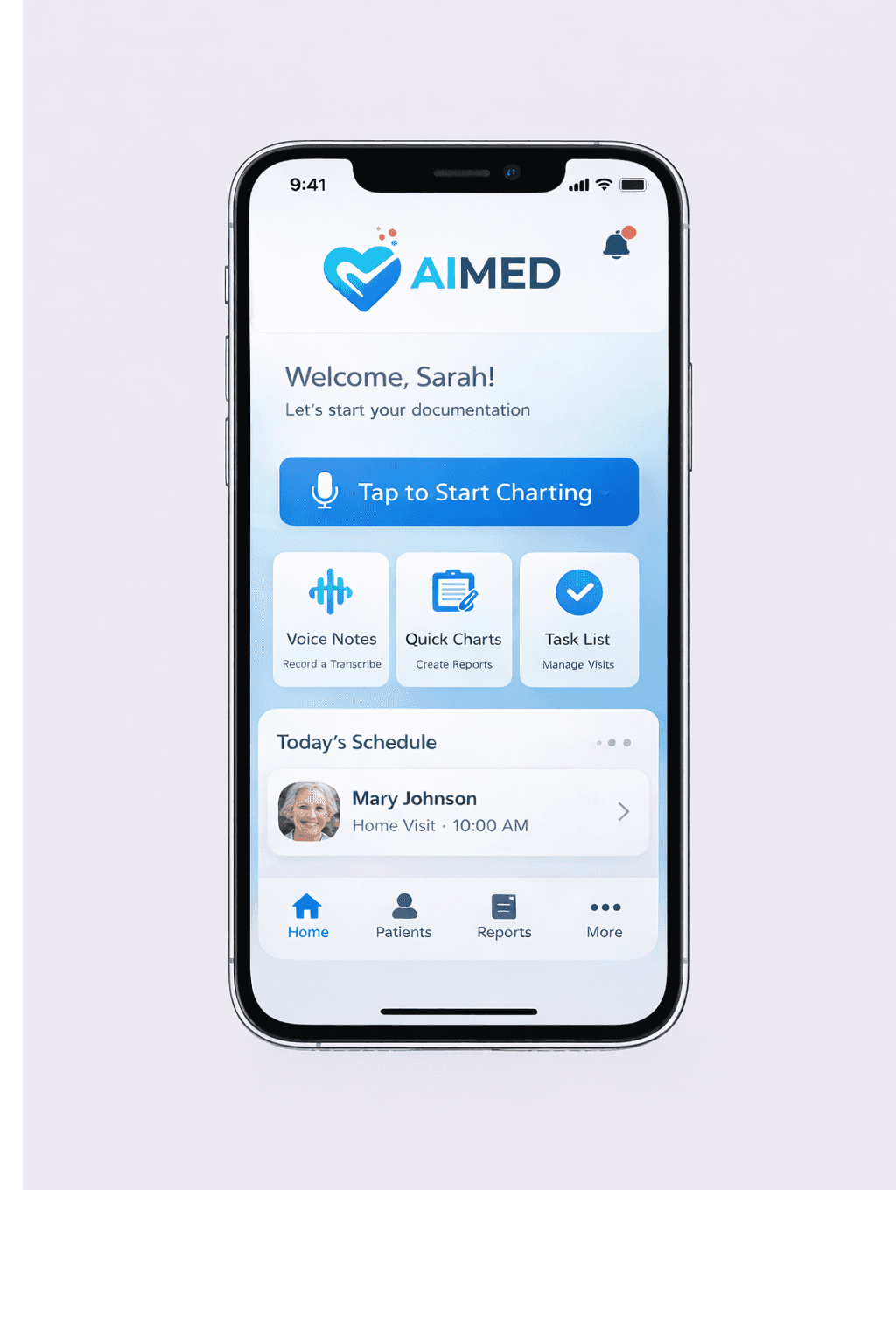 AIMED mobile UI preview